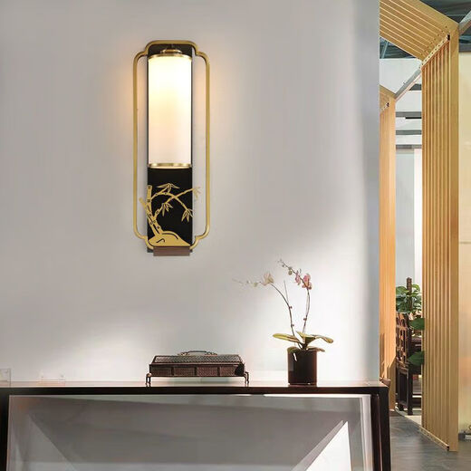 Yaotian New Chinese Style Plum Orchid, Bamboo and Chrysanthemum Wall Lamp Chinese Style Living Room TV Background Wall Lamp Corridor Aisle Bedside Lamp Plum Blossom Large Size