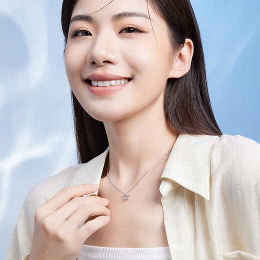 Saturday Fortune (ZLF) PT950 platinum necklace women's platinum shiny five-pointed star chain pendant Xingyao T 3.97g 40cm