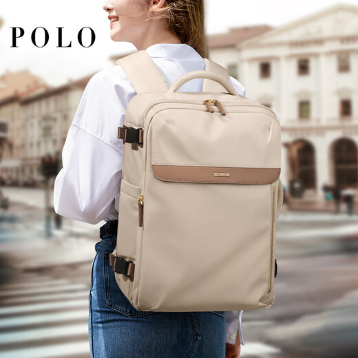 POLO backpack women's travel bag box-type large-capacity backpack 17.3-inch computer bag business trip luggage bag can be boarded