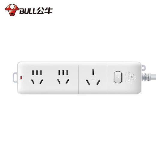 公牛（BULL）插座转换器 大功率16A电源接线板 空调电热水器电烤炉可用插线板插排  【三位总控1.8米】406D