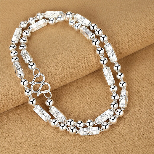 Xia Bao S999 Men's Necklace Fashionable and Domineering Thick Silver Hexagonal Chain Silver Jewelry Gift Hip-Hop Gift for Boyfriend Thick 4mm 60cm Thickened Approximately 16g