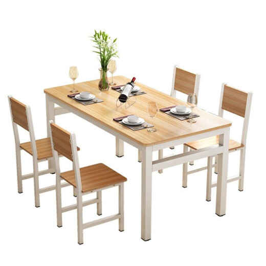 AEY canteen dining table and chair combination home dining table steel wood fast food table 4 people 6 people table 120*70 single table