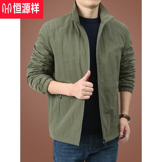 Hengyuanxiang Jacket Men's Spring Autumn and Winter Casual Jacket Men's Autumn and Winter Men's Jacket Winter Velvet Top Large Size Men's S5732 Dark Blue L (175) -