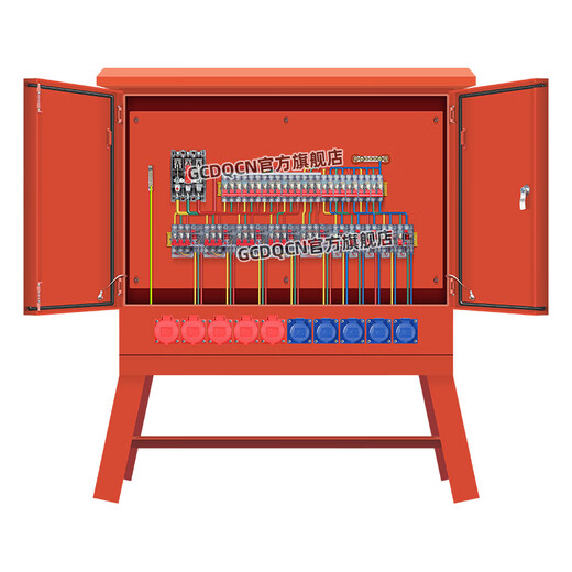 GCDQCN construction site explosion-proof socket box secondary switch box distribution box outdoor waterproof construction site temporary socket box leakage protection construction site socket box SC9 box color red