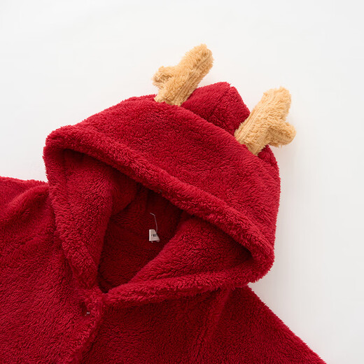 Fen Teng Couple Pajamas Zodiac Year of the Snake Coral Velvet Hooded Embroidered Long Sleeve Nanfu Puff Home Clothes Couple Pajamas Big Red-Women's L