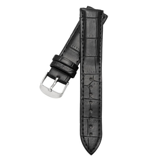 Anglang universal genuine leather watch strap for men and women with pin buckle cowhide waterproof and wear-resistant watch chain genuine leather black belt (tool and ear needle) watch strap head width men's 20mm