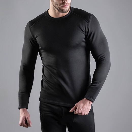 Longya B2 level thermal functional crew neck shirt PRO version autumn and winter outdoor thermal underwear tops for men, Extreme Night Black S (Height 175 Weight 135-155 Jin Jin equals 0.5 kg)