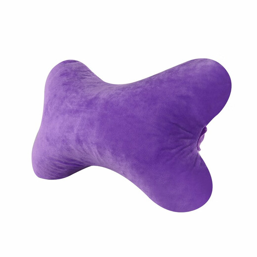 Jiuxiao Thai natural latex bone pillow, office car cervical spine pillow, car chair headrest, lilac purple-natural core 30*20*10cm