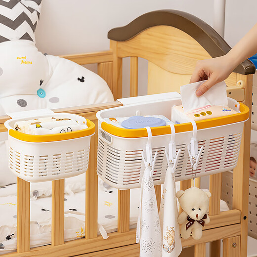 WORTHBUY bedside hanging basket children's bedside storage bag baby playpen diaper table storage box baby diaper hanging bag hanging basket large with hanger