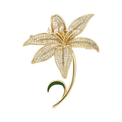 Mr. Ouyang's exquisite lily brooch for women's niche design suit coat corsage pin decoration