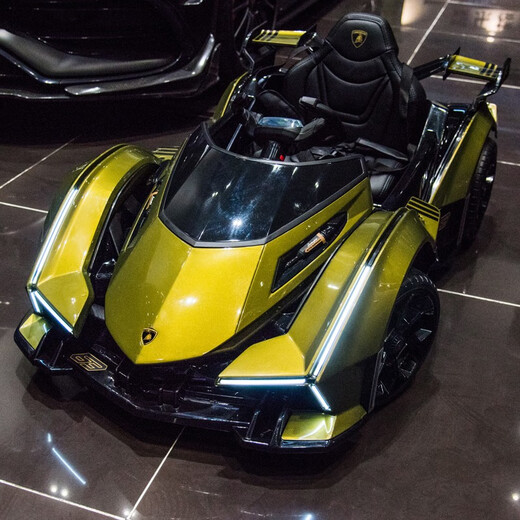 Cooperate with Lamborghini baby electric car, remote control four-wheel car that can sit and swing for men and women, children's toy stroller, orange battery life of 6 hours, large lithium battery + full function