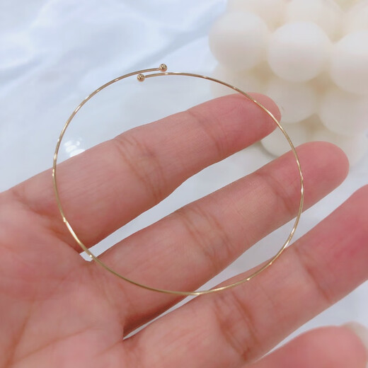 Fat Donglai's same K gold thin bracelet, niche handmade American 14K gold-filled niche design for women, simple gold-filled bracelet, 14K gold-filled ultra-fine 0.5MM open bracelet, ultra-fine