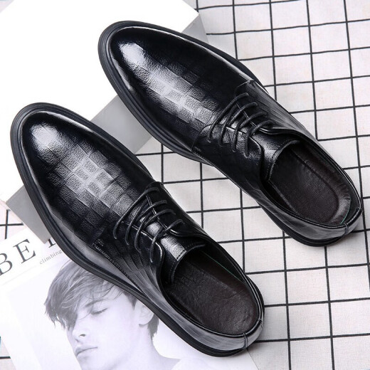 PULIWEI Cuir Chaussures Men 2024 AUTOMNE NOUVELLES chaussures de commerce Chaussures en cuir formelles Chaussures en cuir de vaches pour hommes