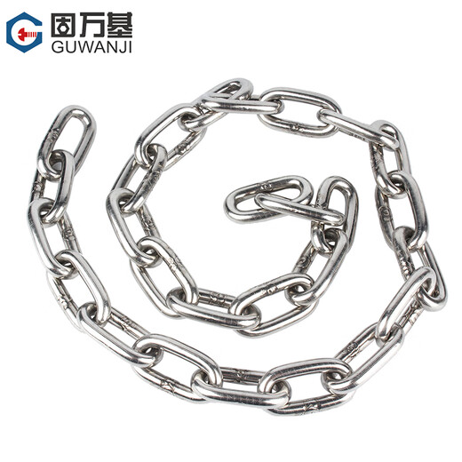 Guwanji 304 stainless steel multifunctional chain long and short ring chain lifting clothes drying dog swing guardrail anti-theft chain 8mmx11 separate chain