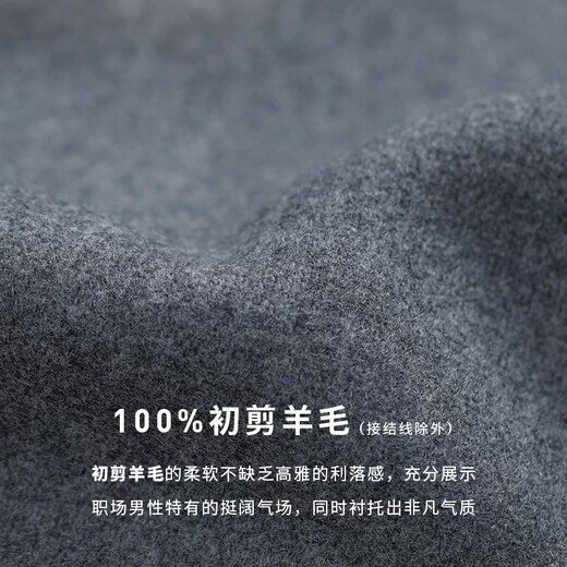 Guillaume de Mons pure wool suit men's business formal suit complete set of men's groom's wedding dress suit thickened gray top + pants MXF076 52