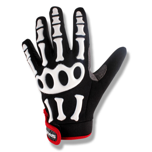 Spakct COOL04B Knuckle 2nd Generation Cycling Gloves Skull Long Finger Cycling Gloves White XL