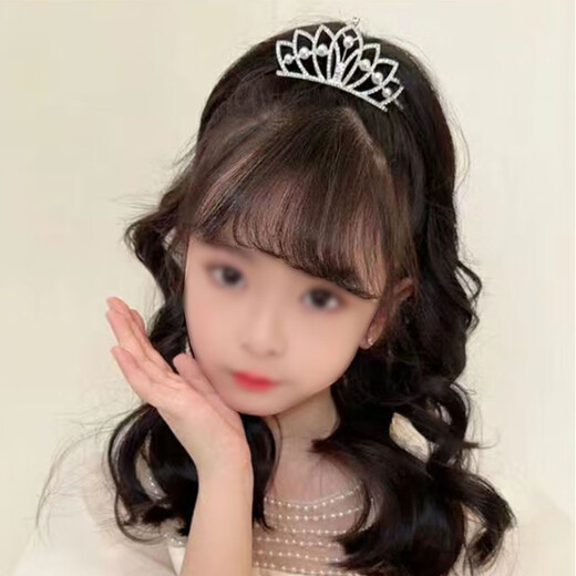 Babys Kinderprinzessin Krone Haar kämmen Kopfschmuck Mädchen Baby High-End-Strass-Haarkarte Einsetzen Sie Kämmen der Geburtstagskrone des kleinen Mädchens Silber ein groß