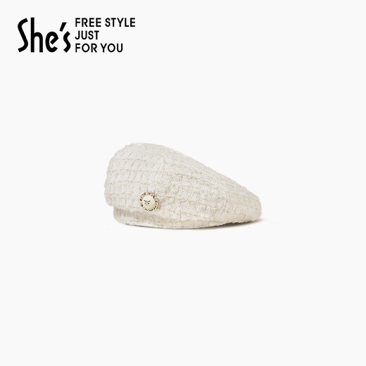 She s Akiko Barbie Elegant Little Fragrance Autumn and Winter Beret Niche Design Elegant Hat Versatile Painter Hat Women's Hat White H0 One Size M (56-58cm)