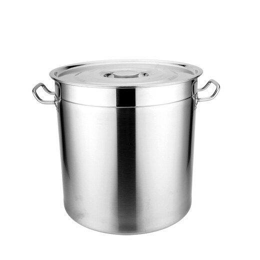 Hongfu commercial stainless steel bucket, stainless steel soup bucket with lid, large capacity thickened large soup pot, water storage bucket, oil bucket, 20*20 extra thick soup bucket with lid