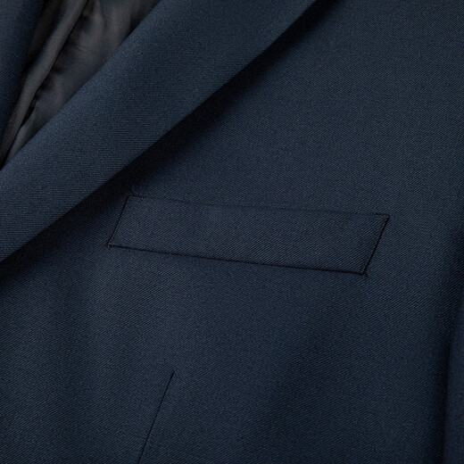 SEVEN easy-to-wear suit men's spring and summer business dark blue suit two-piece set with wool 1JC704 dark blue 46 A