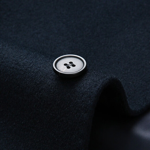 红都男士羊毛大衣中长款藏青色商务正装中老年100%羊毛呢子外套 藏青色JT6216-1 XL 180/96XL