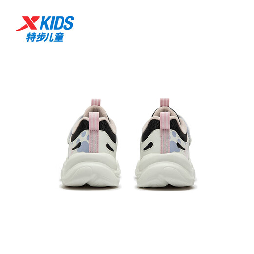 Xtep children's cotton shoes for girls and toddlers, leather cat pattern, cotton lining, warm and cushioning cotton shoes, black/sail white 27