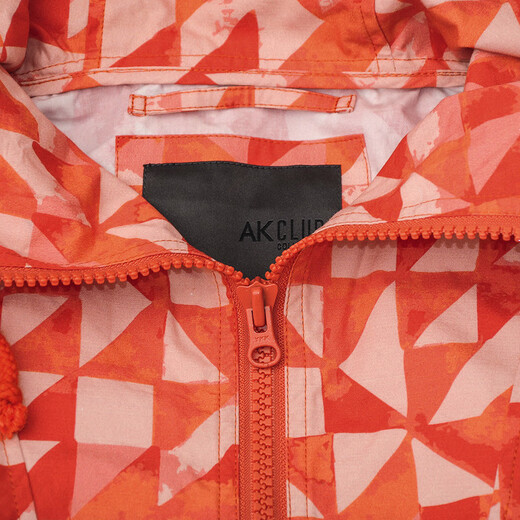 AKSERIESAK Men's Autumn Printed Mid-Long Hooded Windbreaker Men 2106911 Orange Print XL