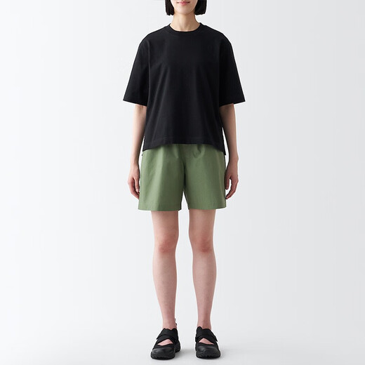 MUJI Women's Washed Plain Shorts Women's Summer Pants Casual Shorts Dopamine Pure Cotton BEC27A3S Khaki S 155/62A