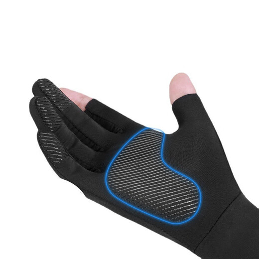 Releo-Handschuhe Herren Sommersonnenschutz Reithandschuhe Touchscreen Anti-Rutsch-Antrieb Fischerei Ice Draht Leck zwei Finger zum Mitnehmen Fahrradhandschuhe Frühling und Sommer-Dünnstil zwei Finger grau alle Größe