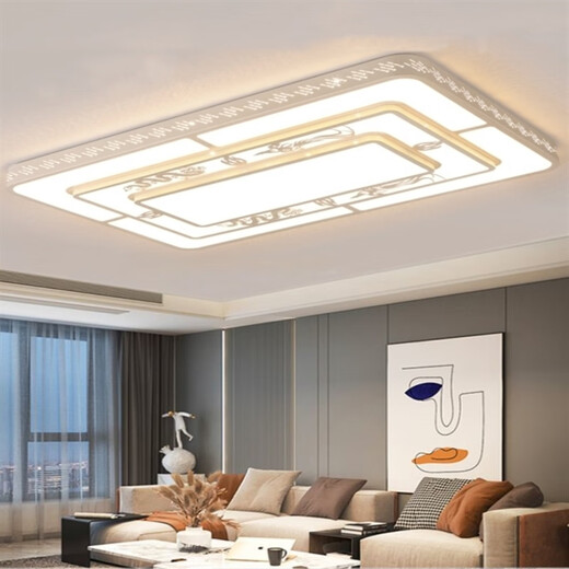 Lepptoy 1,2 m * 80 plafonnier salon phare grande taille hall lumière principale 1,5 m plafonnier LED intelligent modèle de célébrité Internet 110 * 70 CM gradation tricolore 120vv