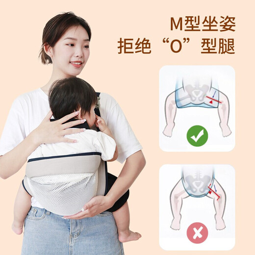 COOKSS Baby Strap Baby Baby Recién nacido 1-3 años Horizontal Frente abrazo Simple Breathing Summer Four Seasons, Light Lake Green* Estilo transpirable