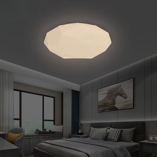 Weihuo Starry Sky Ceiling Lamp Cross-border Round Diamond Ceiling Lamp Simple Bedroom Living Room Balcony LED Ceiling Lamp 30CM White Light-24w Diamond Starry Sky Style