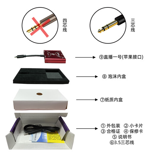 Changba Live Broadcast No. 1 Converter, Internal and External Sound Card in Computer to Connect to Mobile Phone, One-to-Three Fruit Android TypeC Live Broadcast No. 1, Lianmai PK Charging 15 Select Android Version, Android Version, 3D Stereo Sound