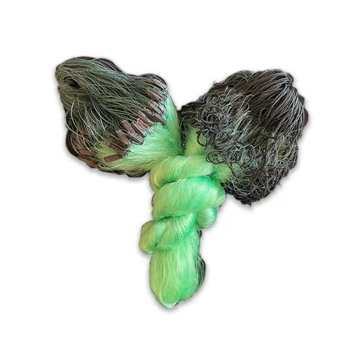 Rope-wrapped fishing net imported green silk three-layer sinking net 100 meters weighted sinking net unwrapped net hanging mesh wire mesh fishing net 1.5 meters high 5 fingers 100 meters weighted three-layer sinking net
