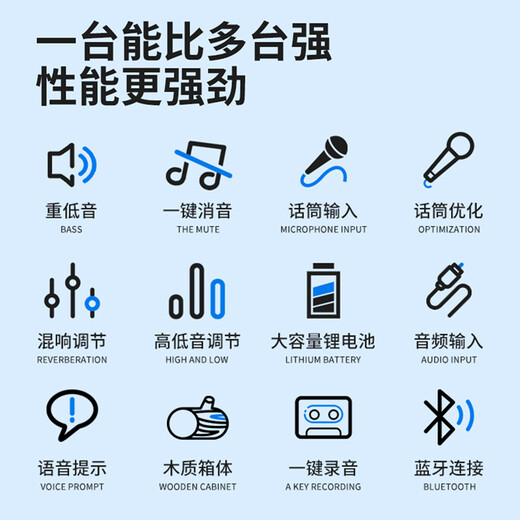 Xinke M23-T square dance audio outdoor trolley Bluetooth speaker three-speaker heavy bass wooden box home karaoke mobile stall subwoofer 12-inch dual microphone version