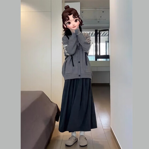 Jin Jin is equal to 0.5 kg. Mu gray glutinous rice half-length skirt for women. High-waisted A-line slim umbrella skirt. Mid-length knitted fashionable and versatile autumn and winter new style. Gray glutinous rice skirt L. Recommended 100-120 Jin. Jin is equal to about 0.5 kg.