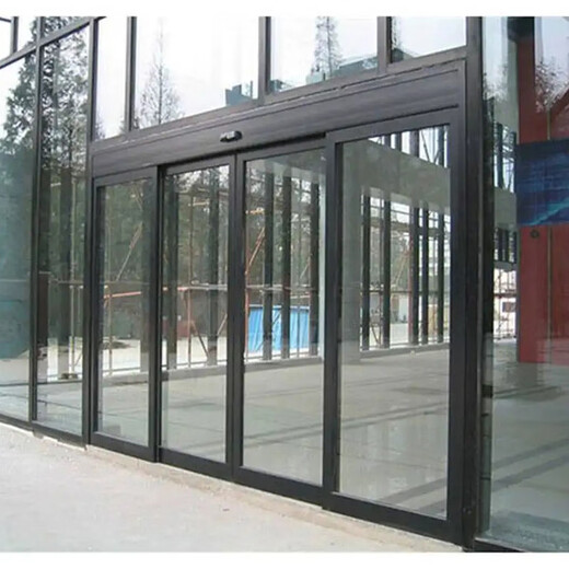 Гуанчжоу электрическая дверь из закаленного стекла Liwan отель сенсорная дверь Luogang офис производитель автоматических дверей светло-серый