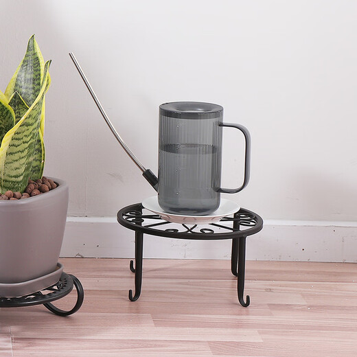 Ou Runzhe European style flower stand floor-standing single pot bonsai iron flower stand indoor balcony flower stand iron flower pot stand black