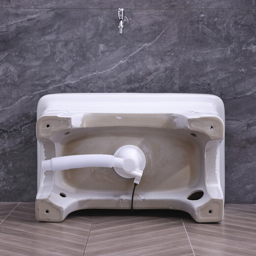 Lefit (lfte) bathroom ceramic wash mop pool balcony mop trough household Taiwan-controlled large, medium and small mop basin courtyard mop pool 5056 Taiwan-controlled drain + faucet delivery to home