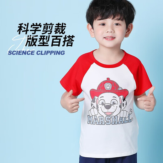 Детская футболка PAW PATROL летняя футболка с короткими рукавами для мальчиков, контрастные цвета, топы для мальчиков и девочек, рубашки для малышей 2-3 лет PA1105 с короткими рукавами 100 (рост 85-95см) 100 рекомендуемый рост 85-95см (2-3 года)