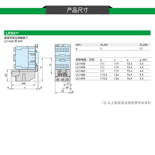 Schneider thermal relay LRN359N thermal overload protector adapts to LC1N65A-95A AC contactor LRN359N 48-65A with LC1N65-95