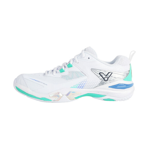 Zapatos de bádminton VICTOR Zapatos deportivos antideslizantes resistentes al desgaste para hombres y mujeres Zapatos de bádminton Victory Zapatos de competición Dai Ziying que absorben los golpes P9200TTY NLite AR blanco/blanco verde agua nuevo estilo 40.5