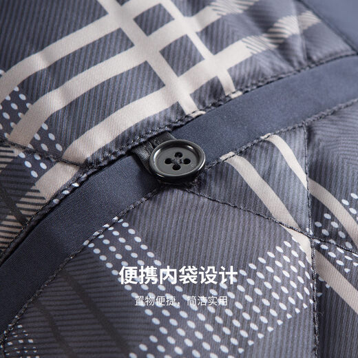 Shanshan quilted thickened jacket men's spring and autumn business casual top commuting light luxury texture anti-wrinkle stiff collar jacket dark blue L 175/92A