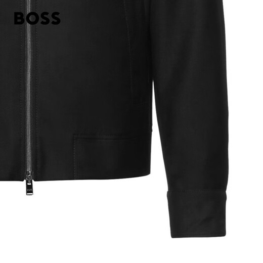 Hugo Boss男士经典款弹力羊毛混纺拉链夹克 410-海军蓝 均码 44