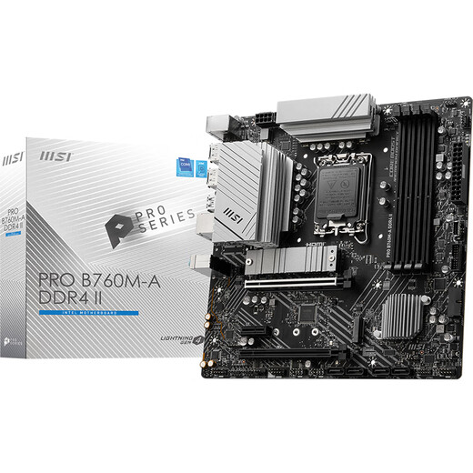 微星（MSI）PRO B760M-A DDR4 II 游戏电脑主板 支持 CPU 14600KF/12600KF/13490F(Intel B760/LGA 1700)