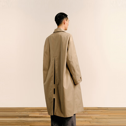 Sketch men's 2025 spring new product OVERSIZE lapel long hooded windbreaker outdoor minimalist and capable 9P1915130 251 medium khaki L