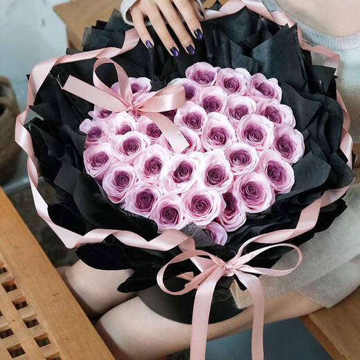 Roselita plum jam rose bouquet soap flower non-flowers Valentine's Day birthday gift wedding anniversary gift to girlfriend