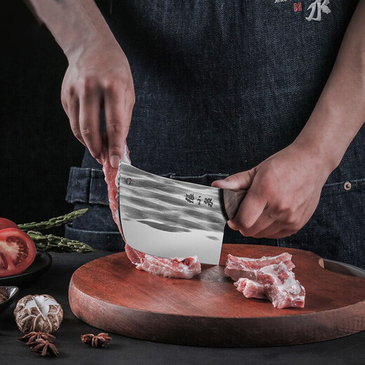 Zhang Xiaoquan kitchen knife set forged round head slicing knife household bone chopping knife kitchen knife set combination set