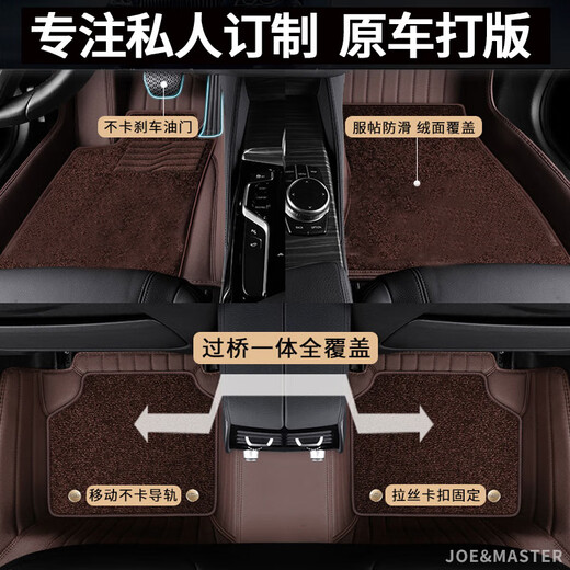 帝维兰 适用于别克gl8脚垫全包围652T653TAvenir 咖啡色-【别克gl8专用】 四、五座-甄选纳帕皮+仿羊绒