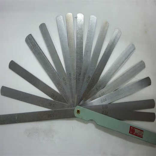 Feeler gauge single piece feeler gauge piece thickness 0.02-1.0mm Spring steel gap gauge feeler gauge piece length 100mm-300 200mm 17 pieces (0.02-1)